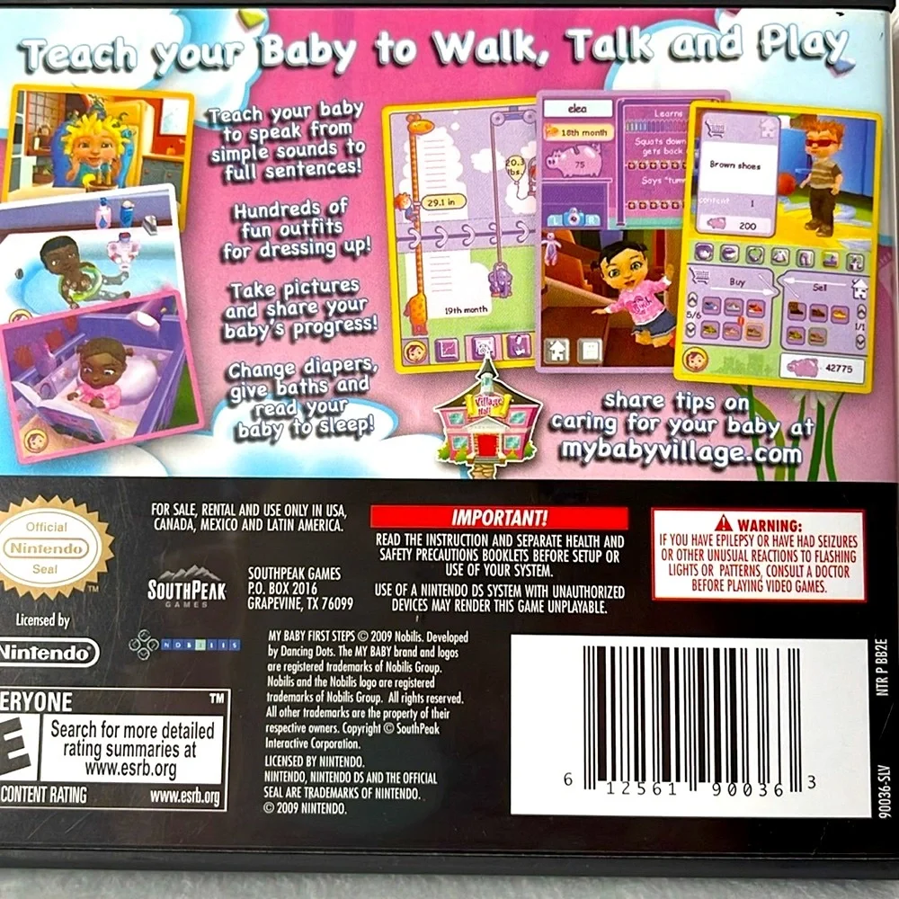 Nintendo DS Game, My Baby First Steps, Rated E, Complete with Case & Manual